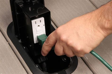 electrical deck boxes|outside electric outlet box.